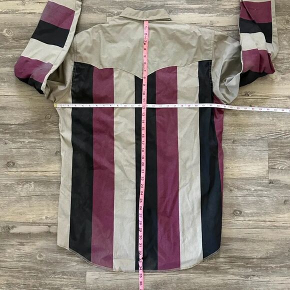 Vintage Wrangler Brushpopper Western Striped Shirt Size 16 1/2-36 - Picture 7 of 7